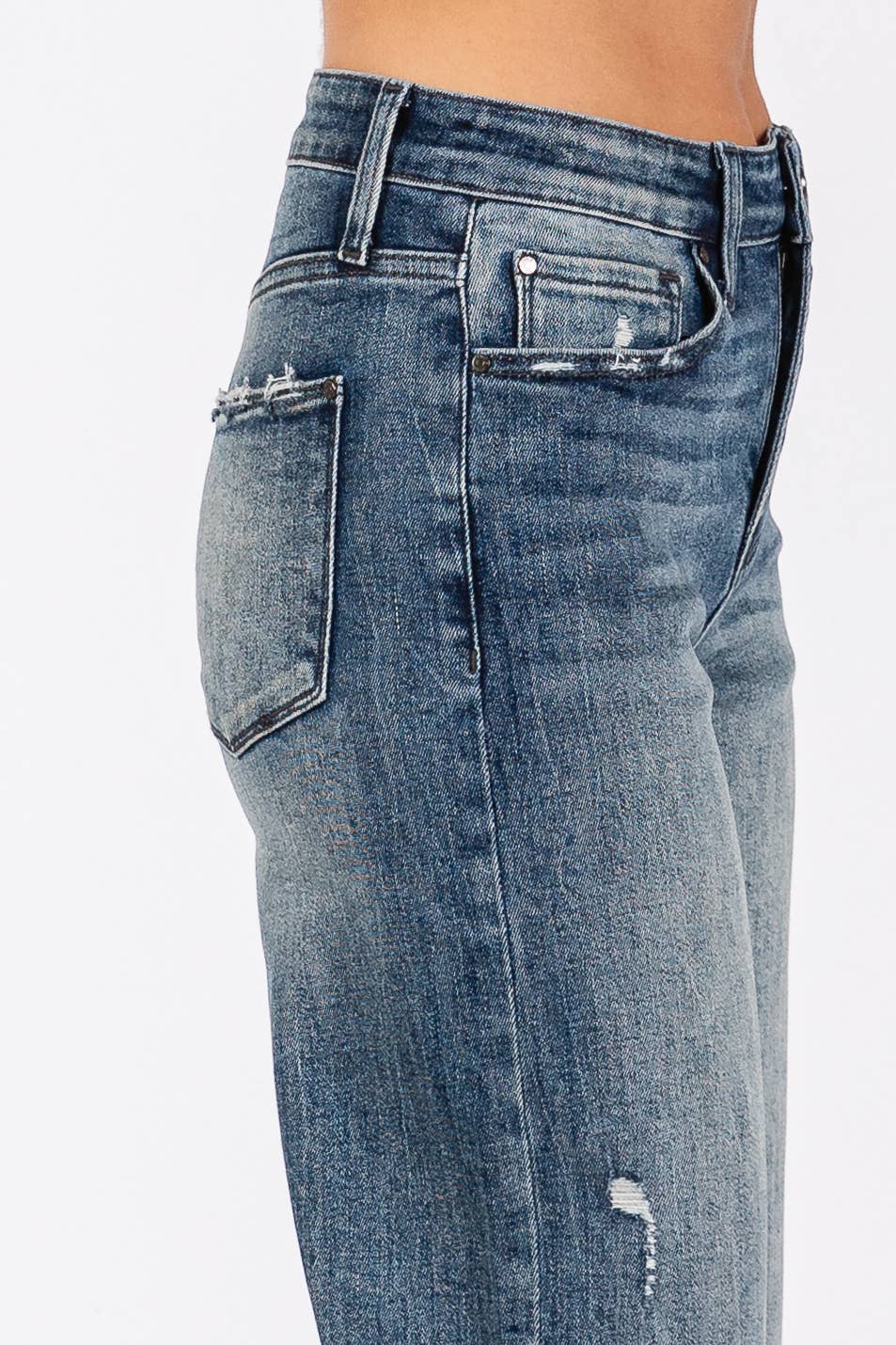 HIGH RISE STRETCH LOOSE STRAIGHT W/ CUFFED HEM
