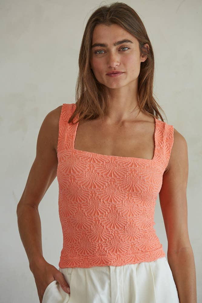Knit Modal Nylon Spandex Seamless Jacquard Tank