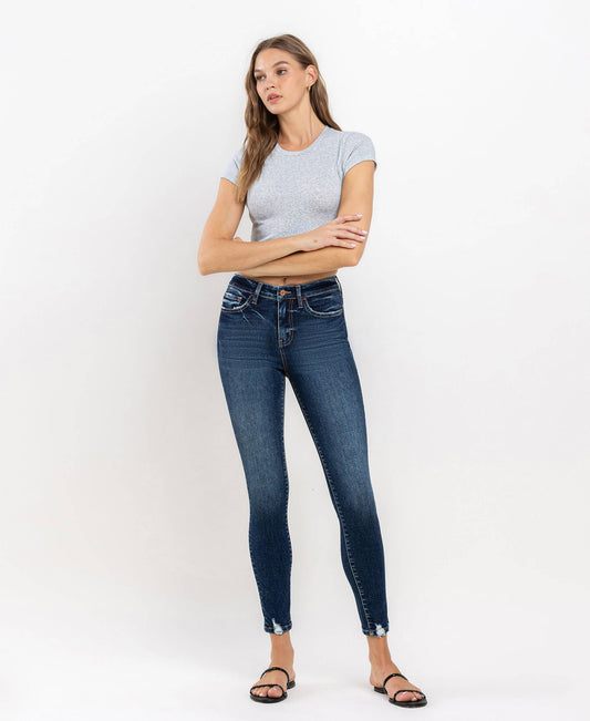 HIGH RISE ANKLE SKINNY JEANS T6154