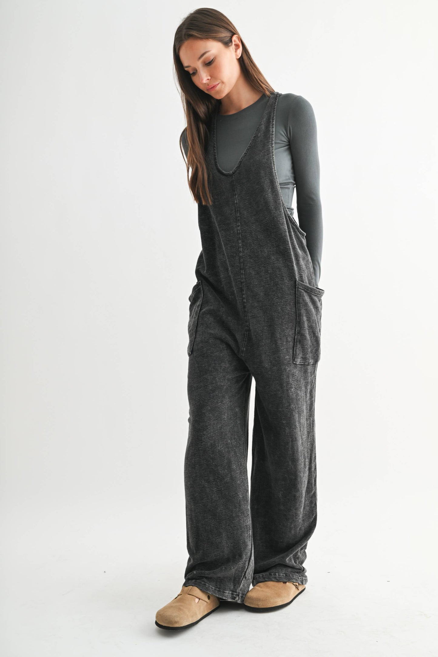 Mineral-Washed Lounge Jumpsuit