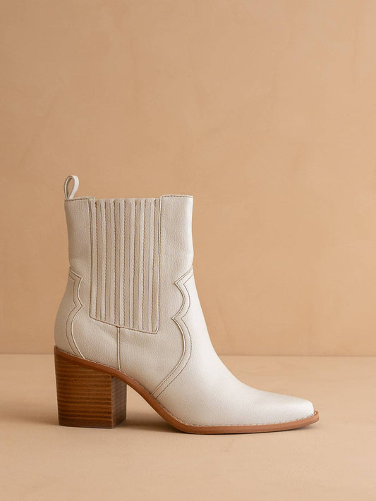 The Addison | White Perfectly Paneled Western Boot