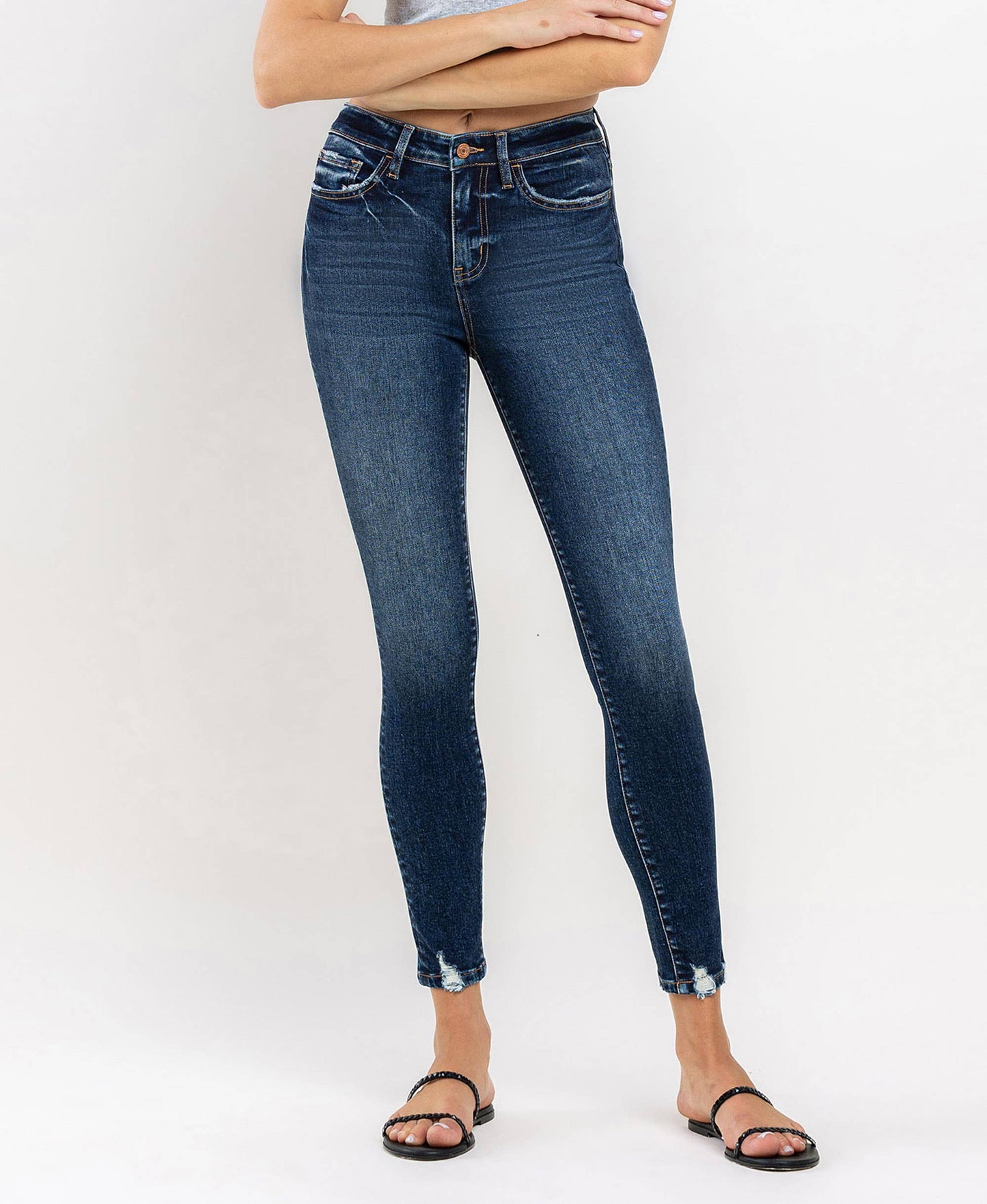 HIGH RISE ANKLE SKINNY JEANS T6154