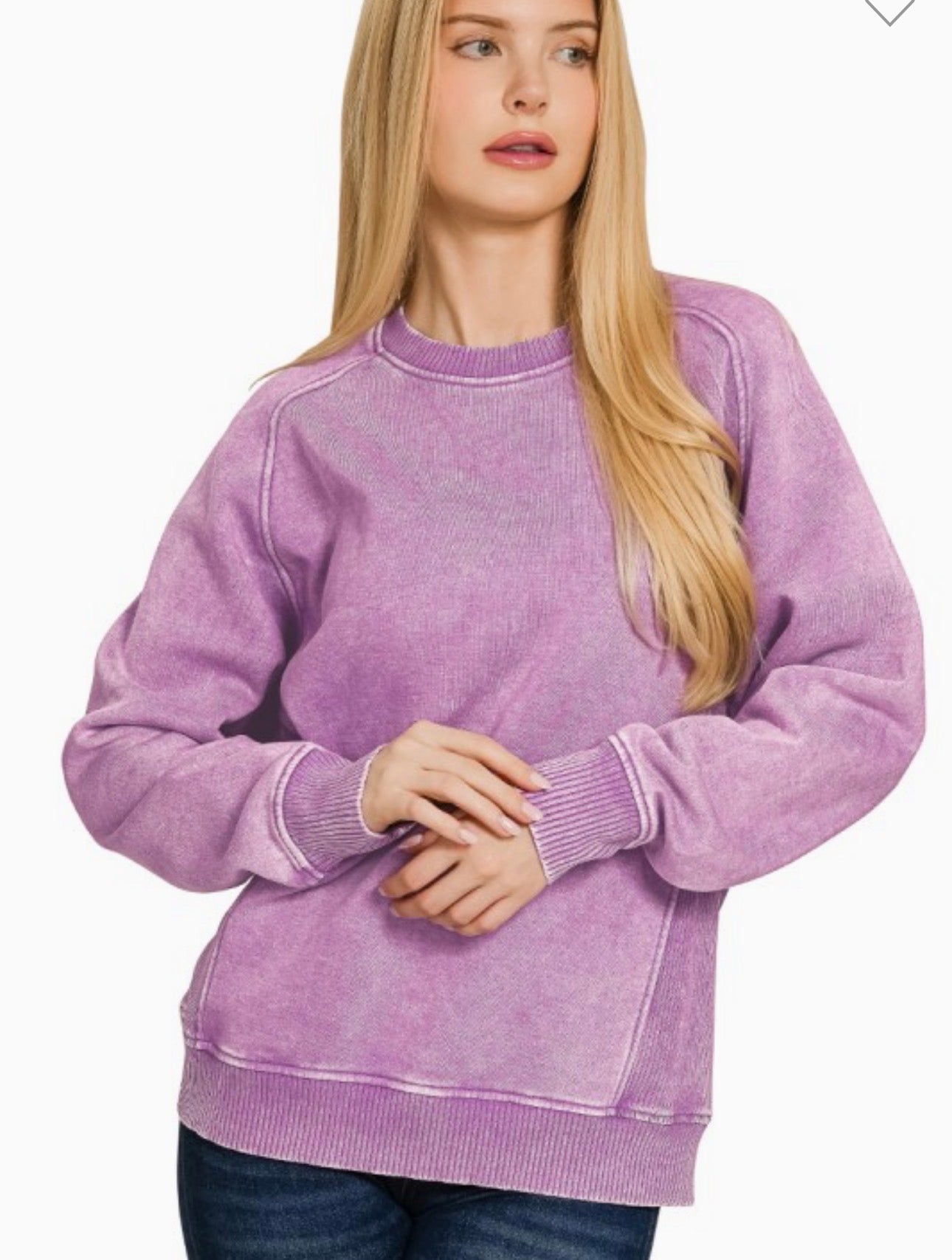Acid washed crewneck sweatshirt