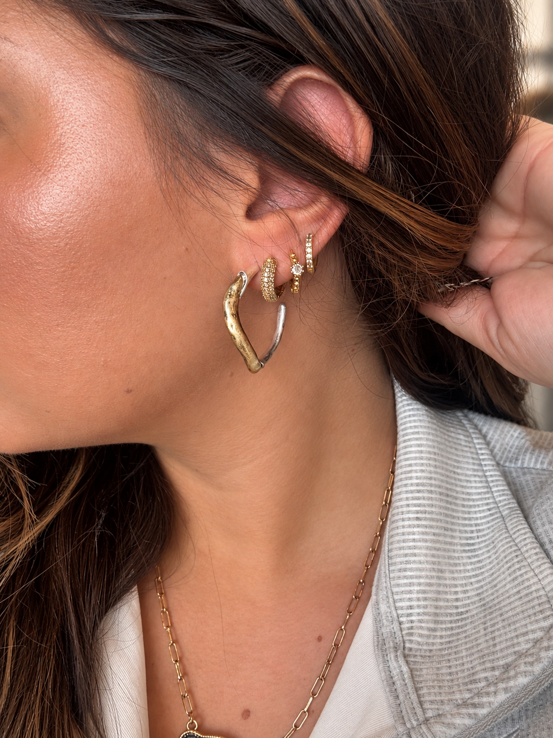 Mixed Metal Muse Hoops