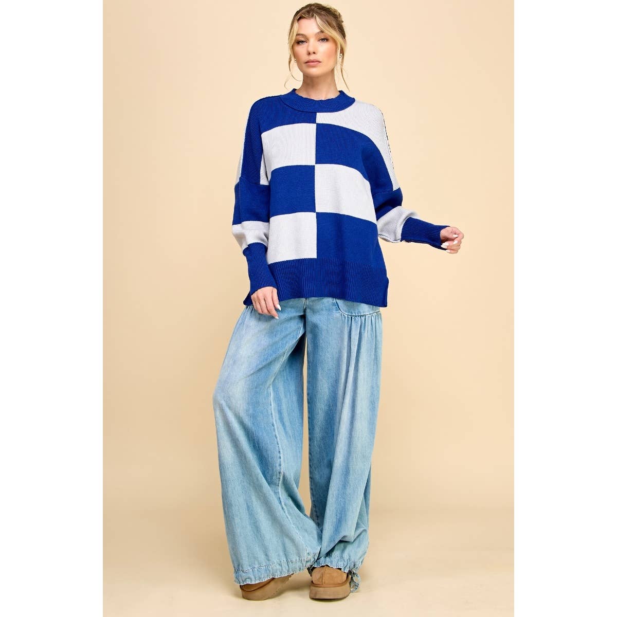 Ankle Drawstring Wide Denim Pants