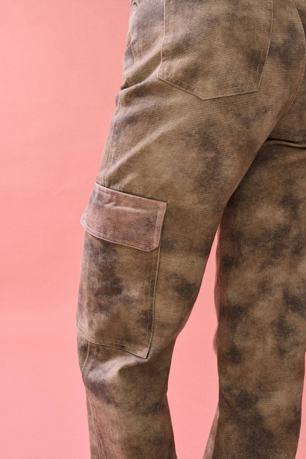 Smokey Print Wide Leg Cargo Jeans