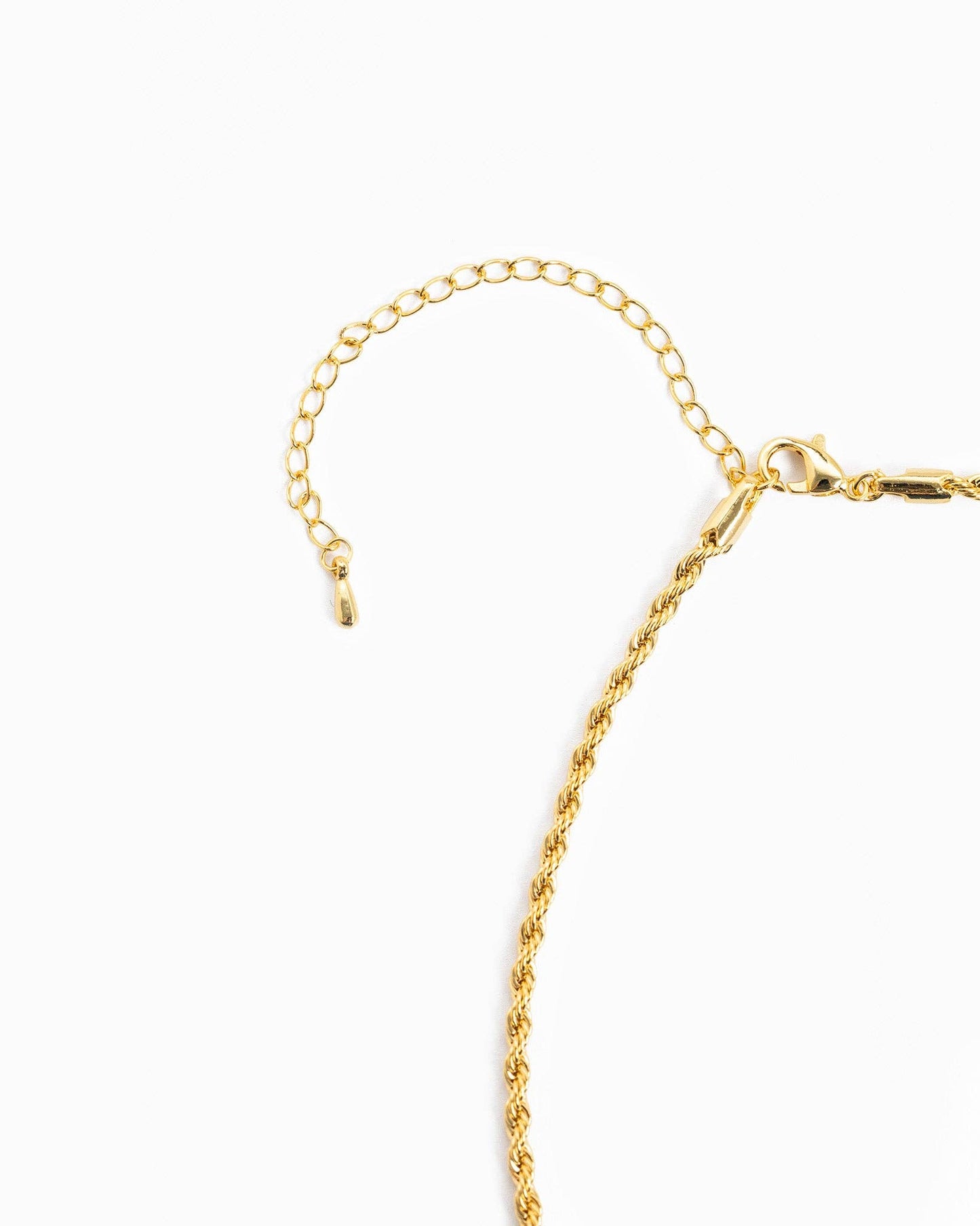 Two Tone Rope Chain Cross Necklace