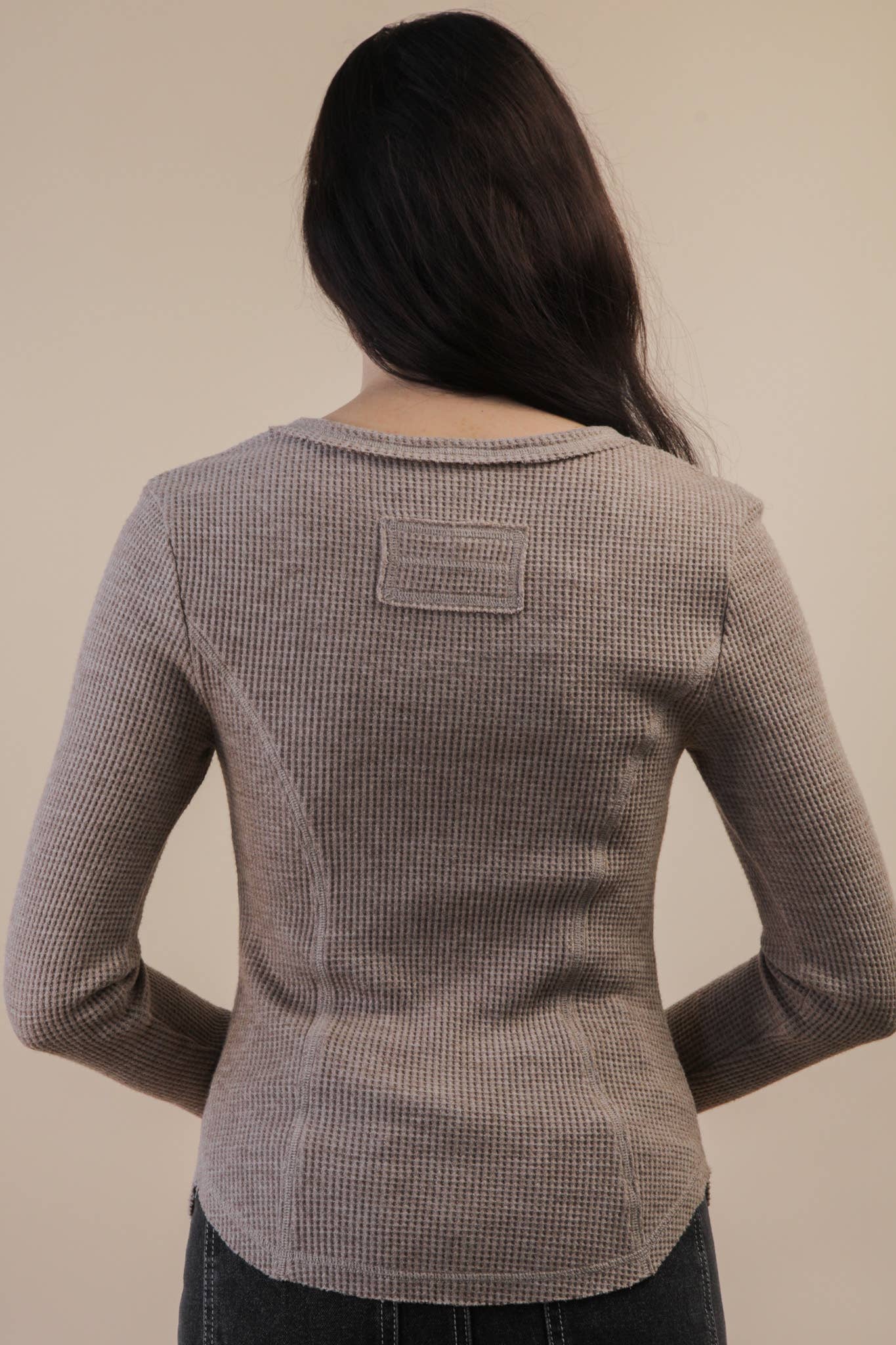 Button Down Fitted Knit Casual Top