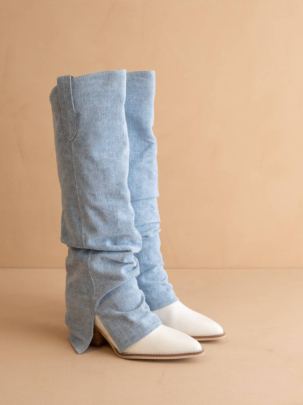 The Thea Denim | Fold Over Slit Jean Boot
