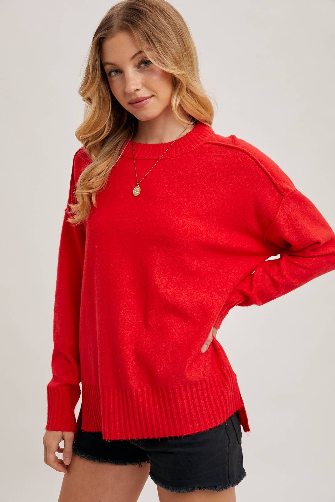 CREW NECK KNIT SWEATER PULLOVER HOLIDAY