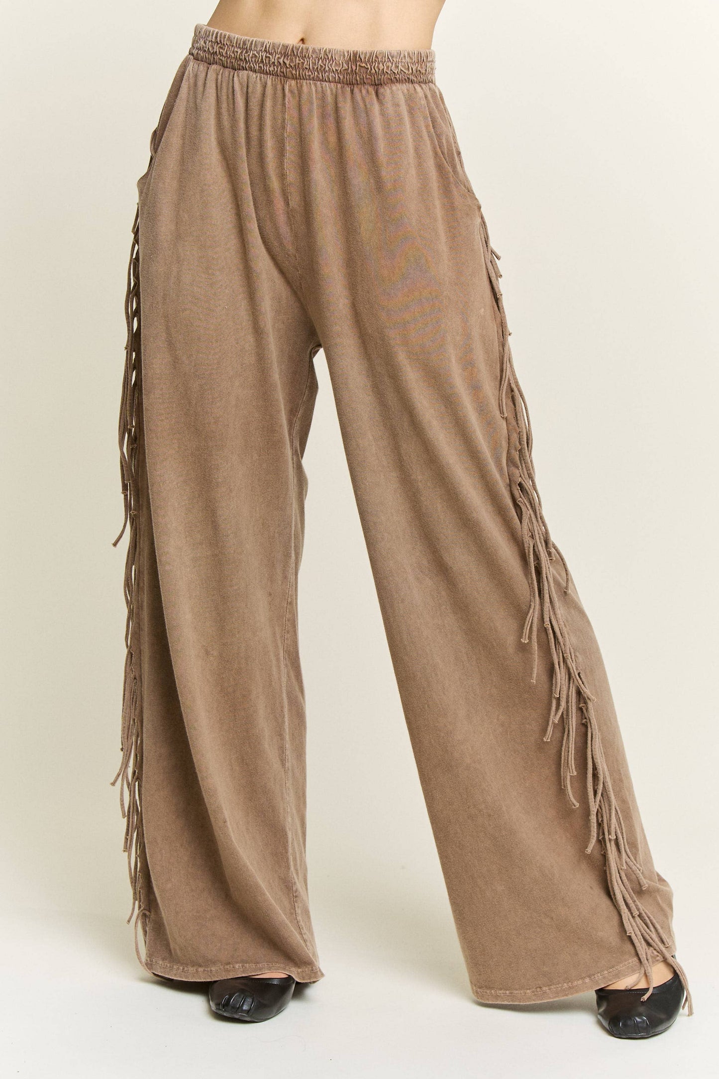 Mineral Washed Fringe Pant