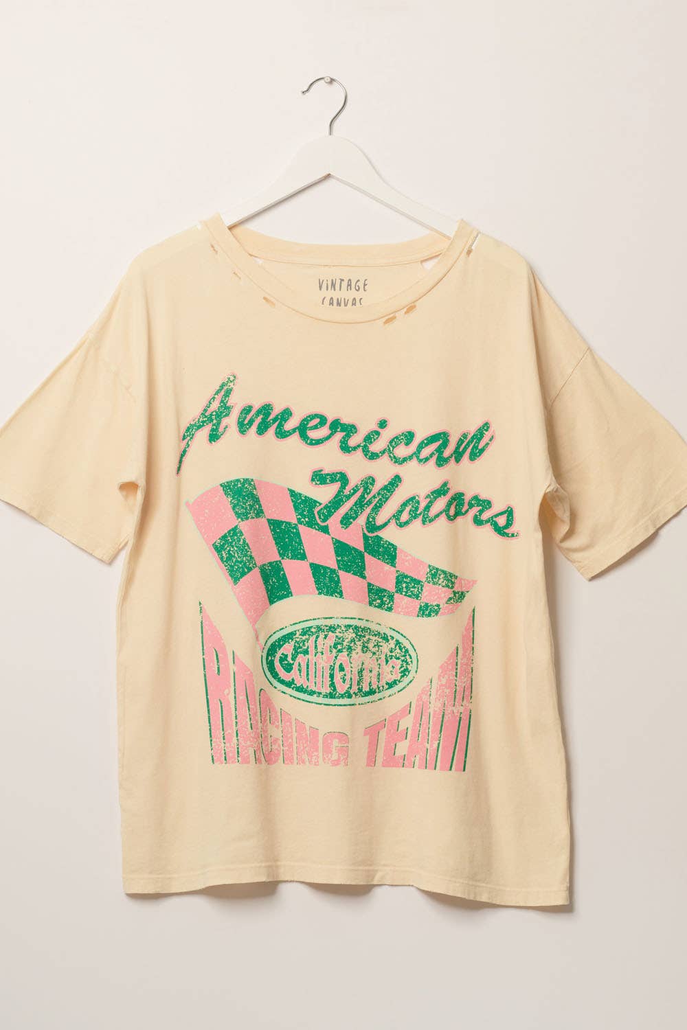 American Motors Round Neck Distress Graphic Tee