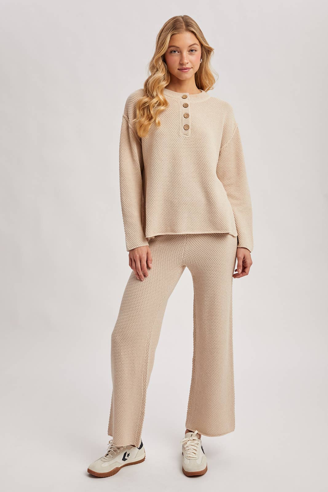 TEXTURED KNIT TOP & PANTS SET