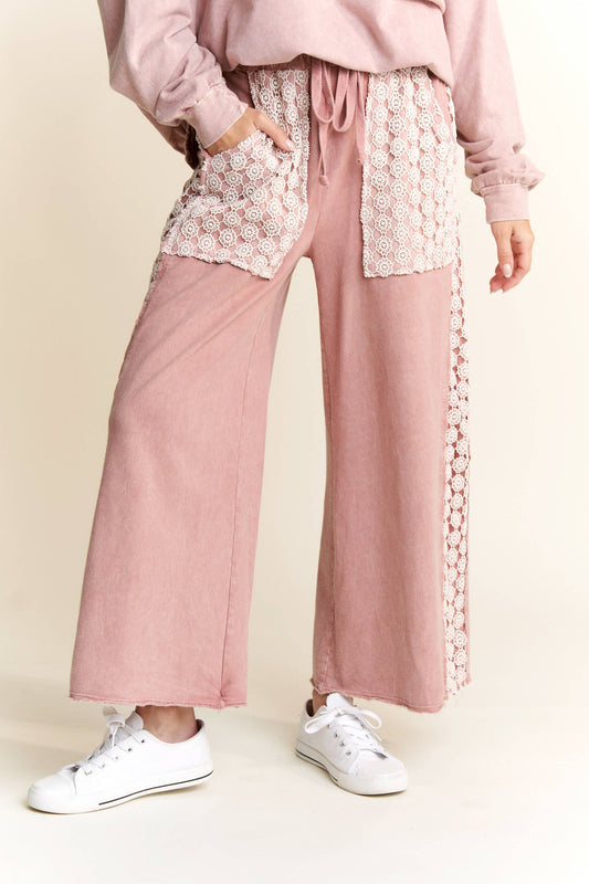 MineralWash Floral Daisy trim Pants HP5794