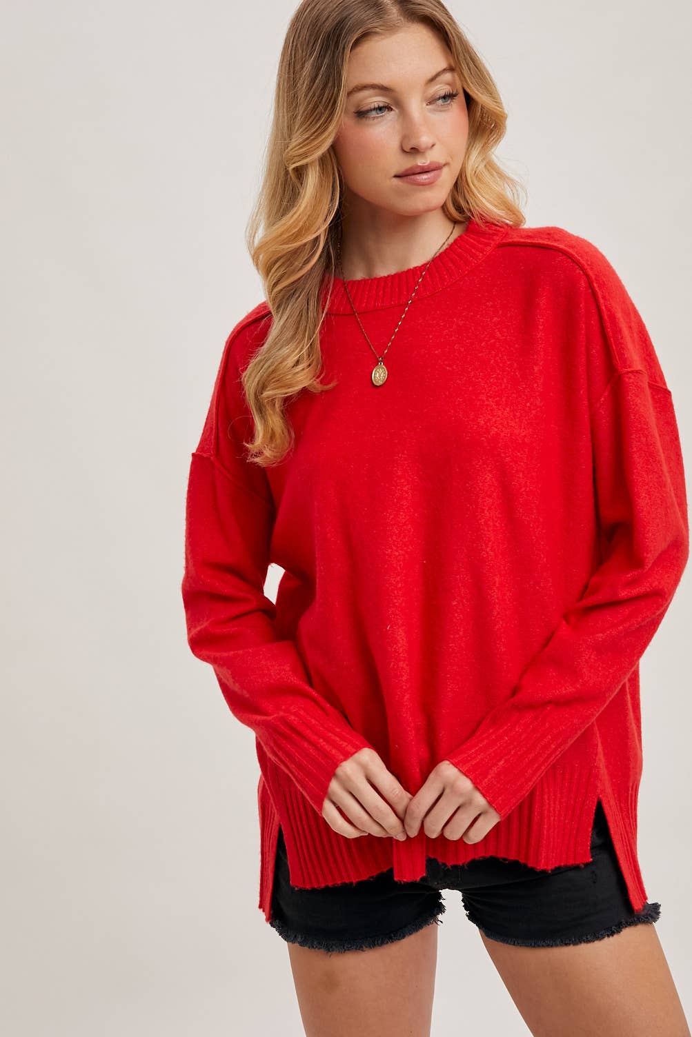 CREW NECK KNIT SWEATER PULLOVER HOLIDAY