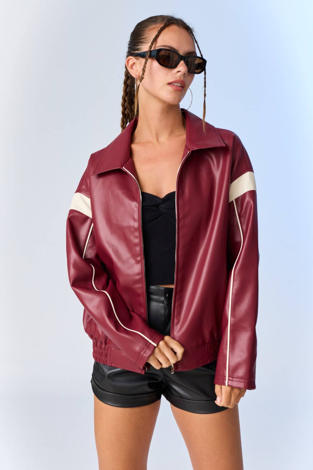 Camila Faux Leather Racer Jacket