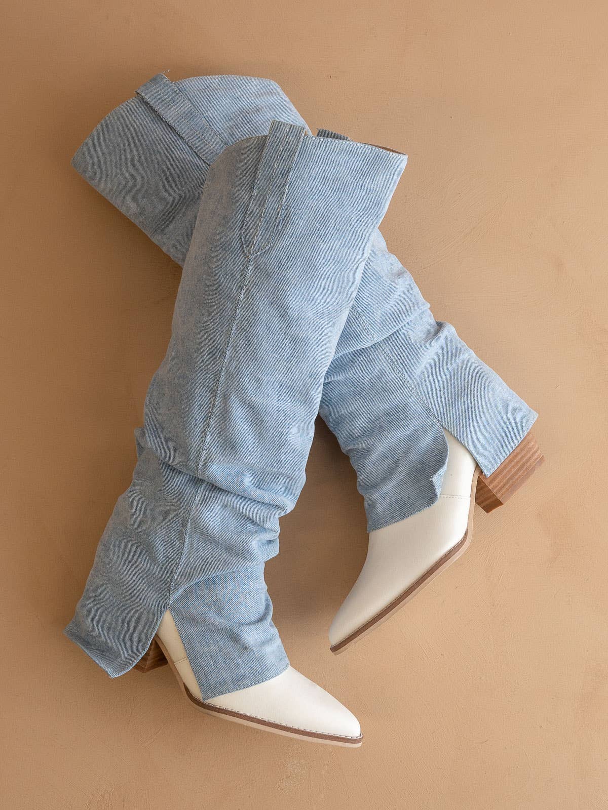 The Thea Denim | Fold Over Slit Jean Boot