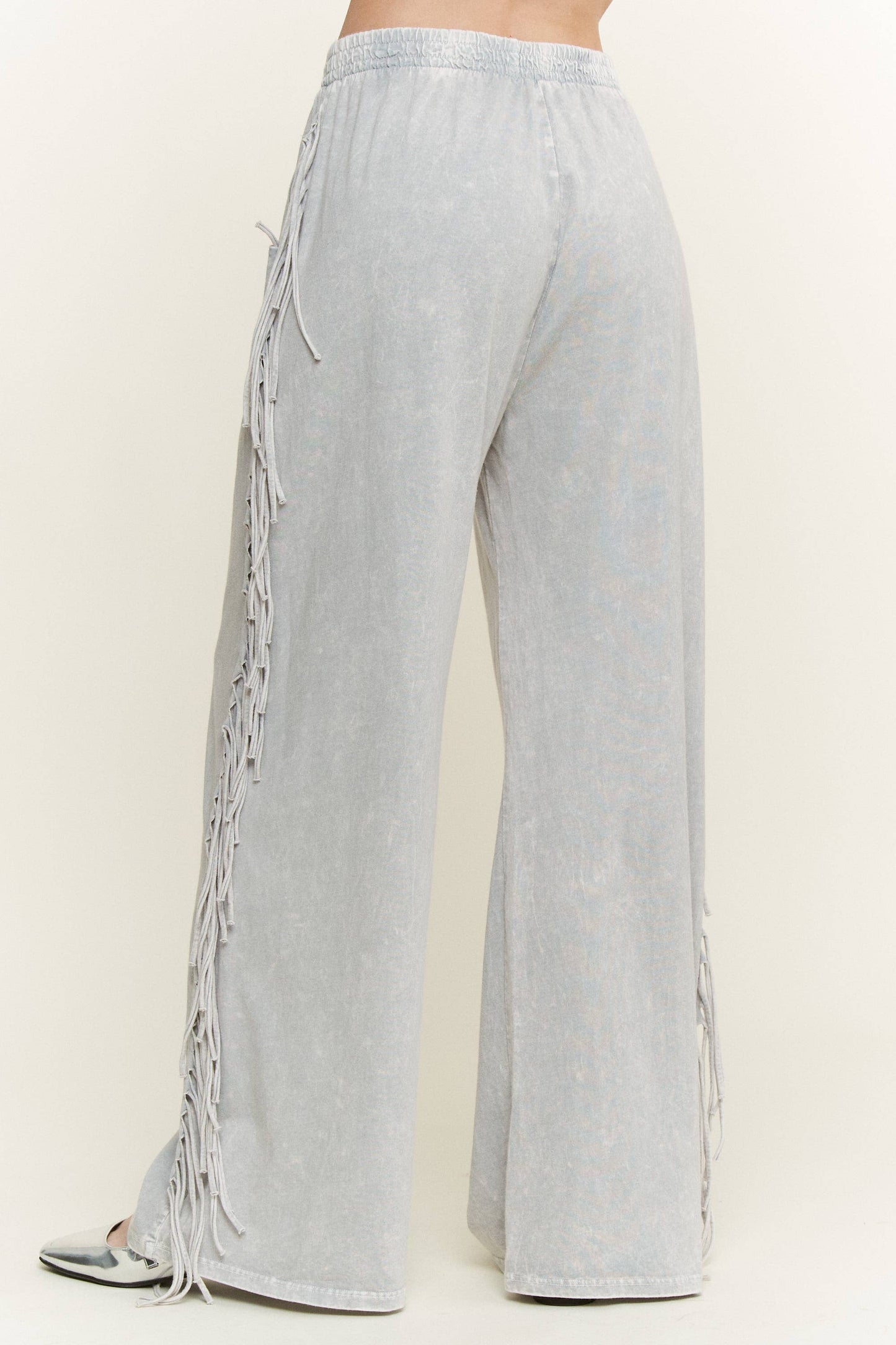 Mineral Washed Fringe Pant