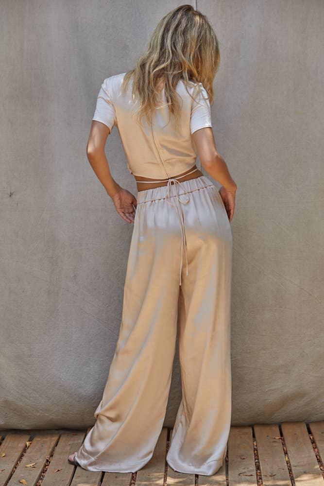 | SARINA SATIN CROP TOP