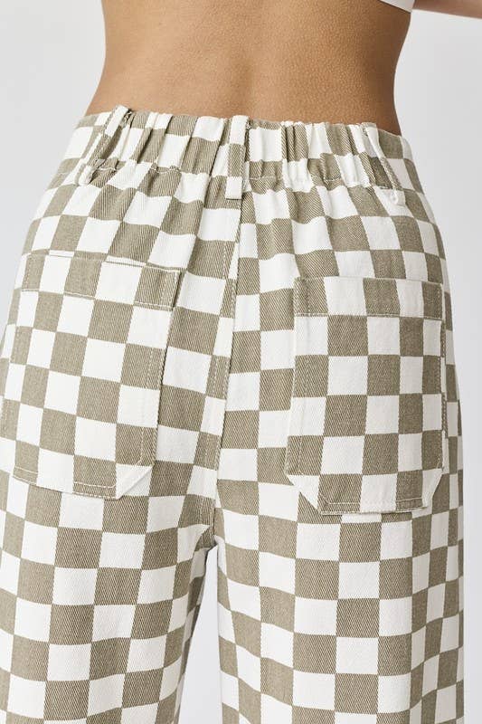 Demi Checkered Bottoms w Elastic Band