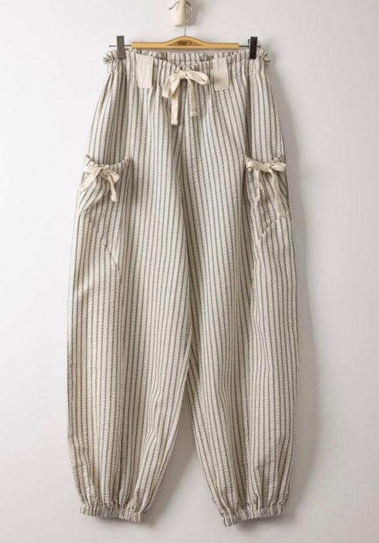 Striped Paper Bag Pants