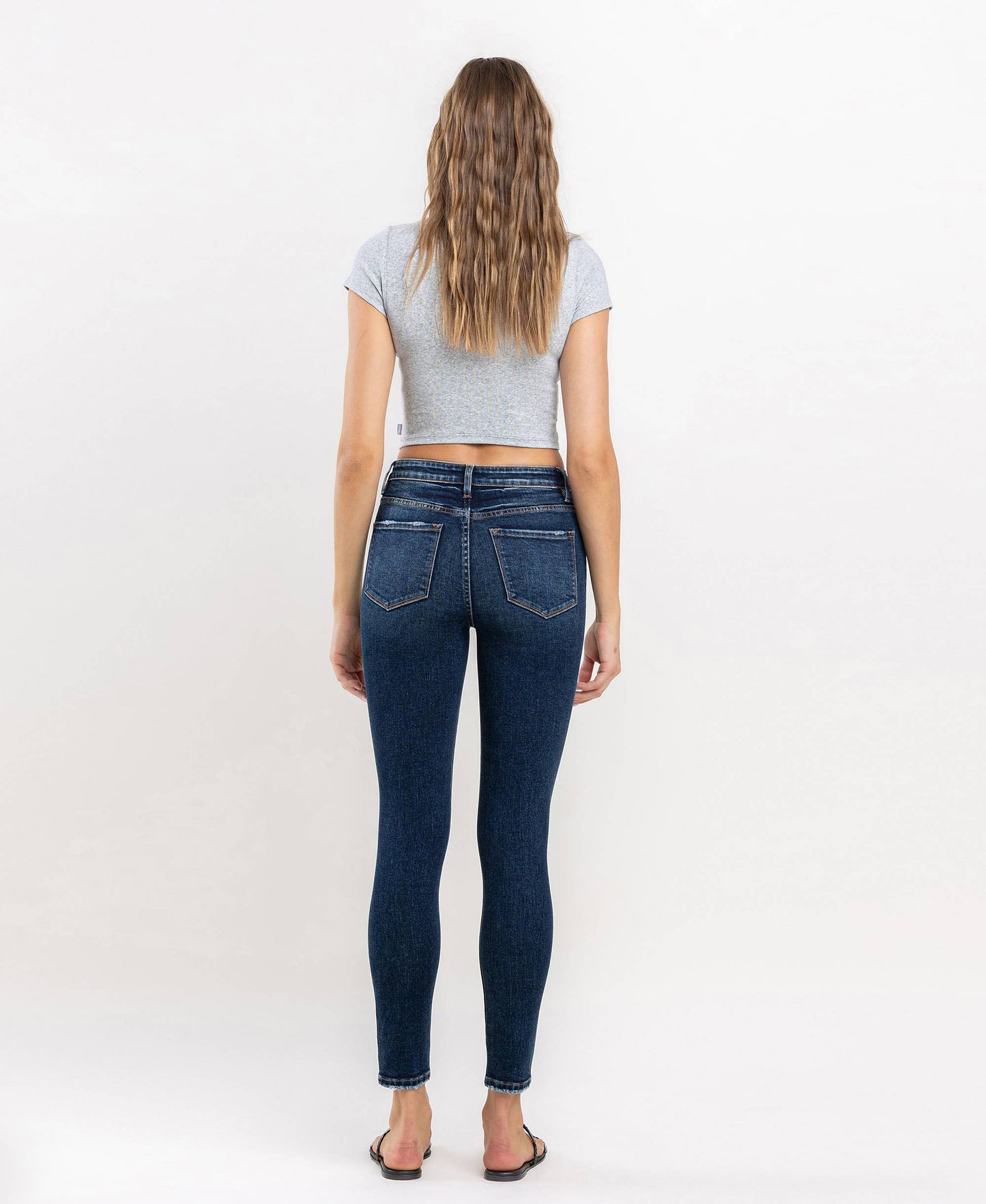 HIGH RISE ANKLE SKINNY JEANS T6154