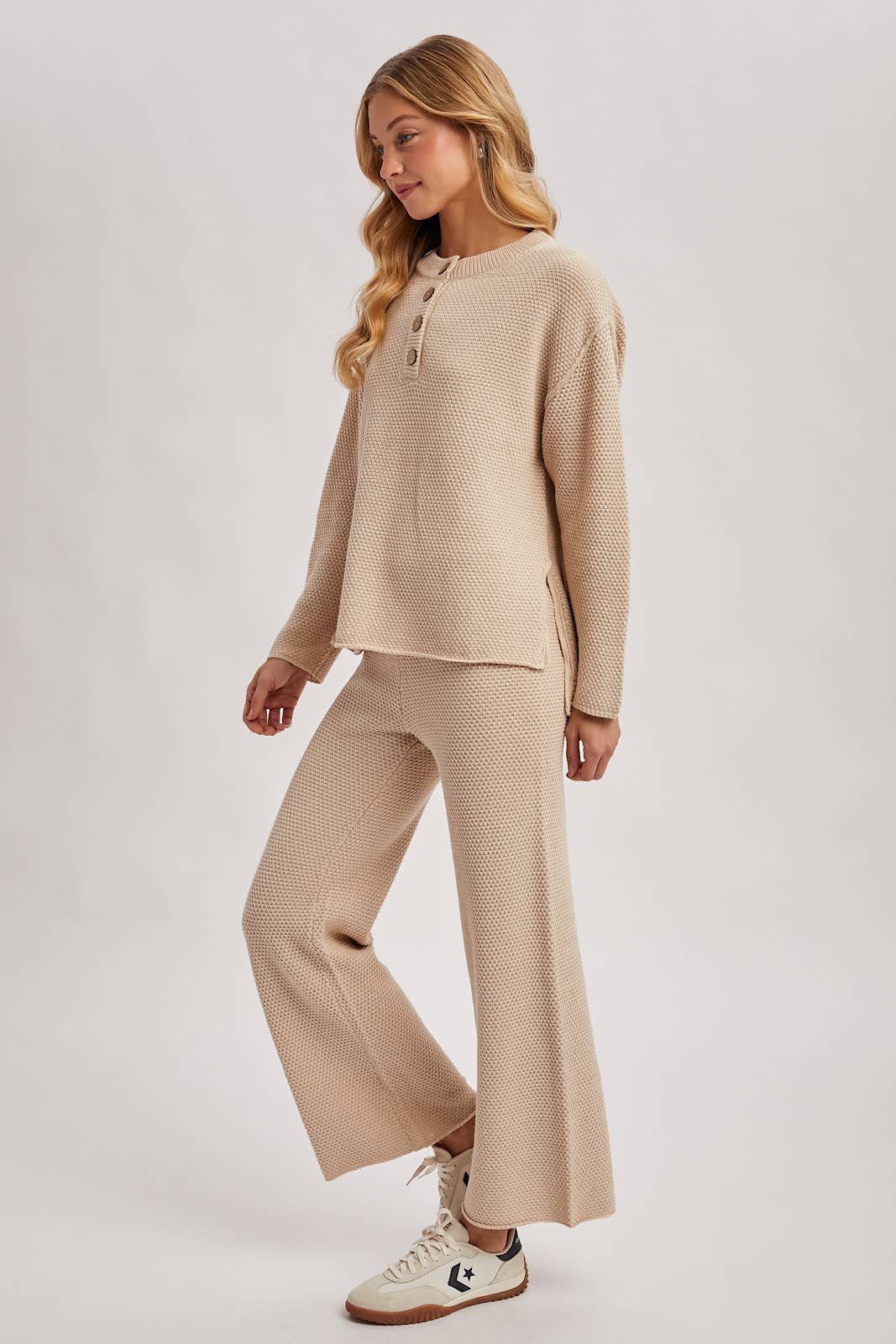 TEXTURED KNIT TOP & PANTS SET