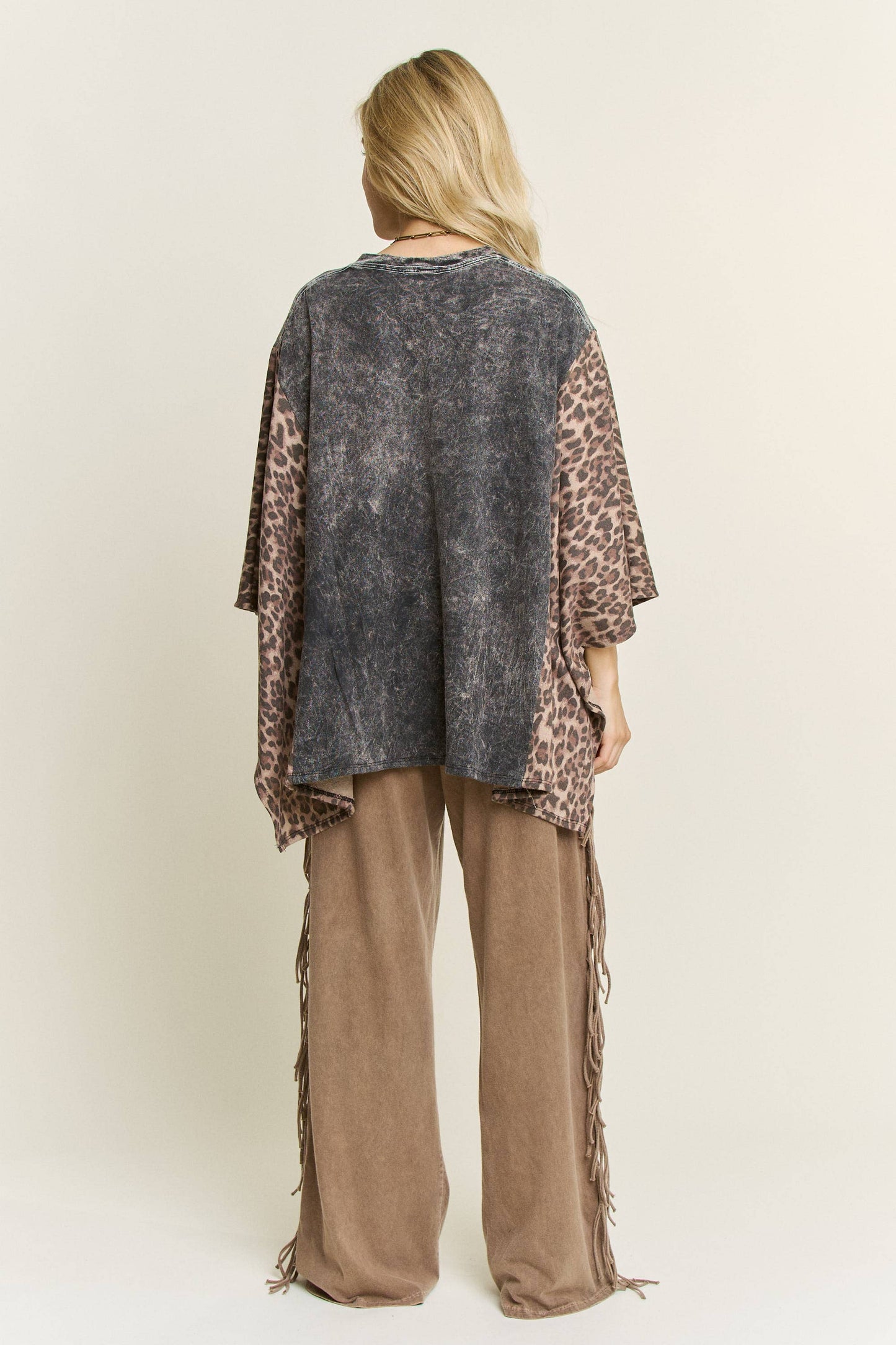Mineral Washed Fringe Pant