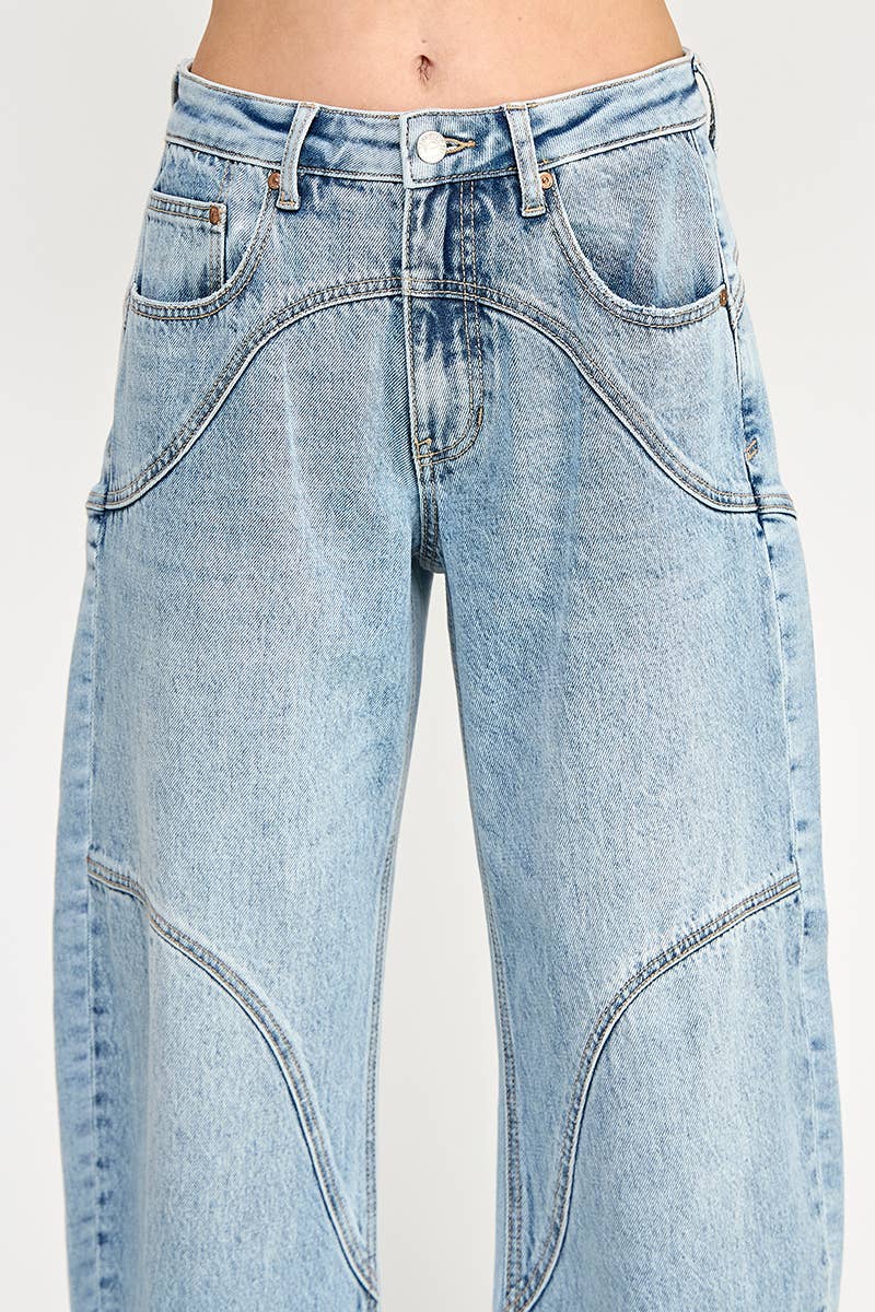 -HIGH RISE BARREL WIDE CUFF WITH STRETCH