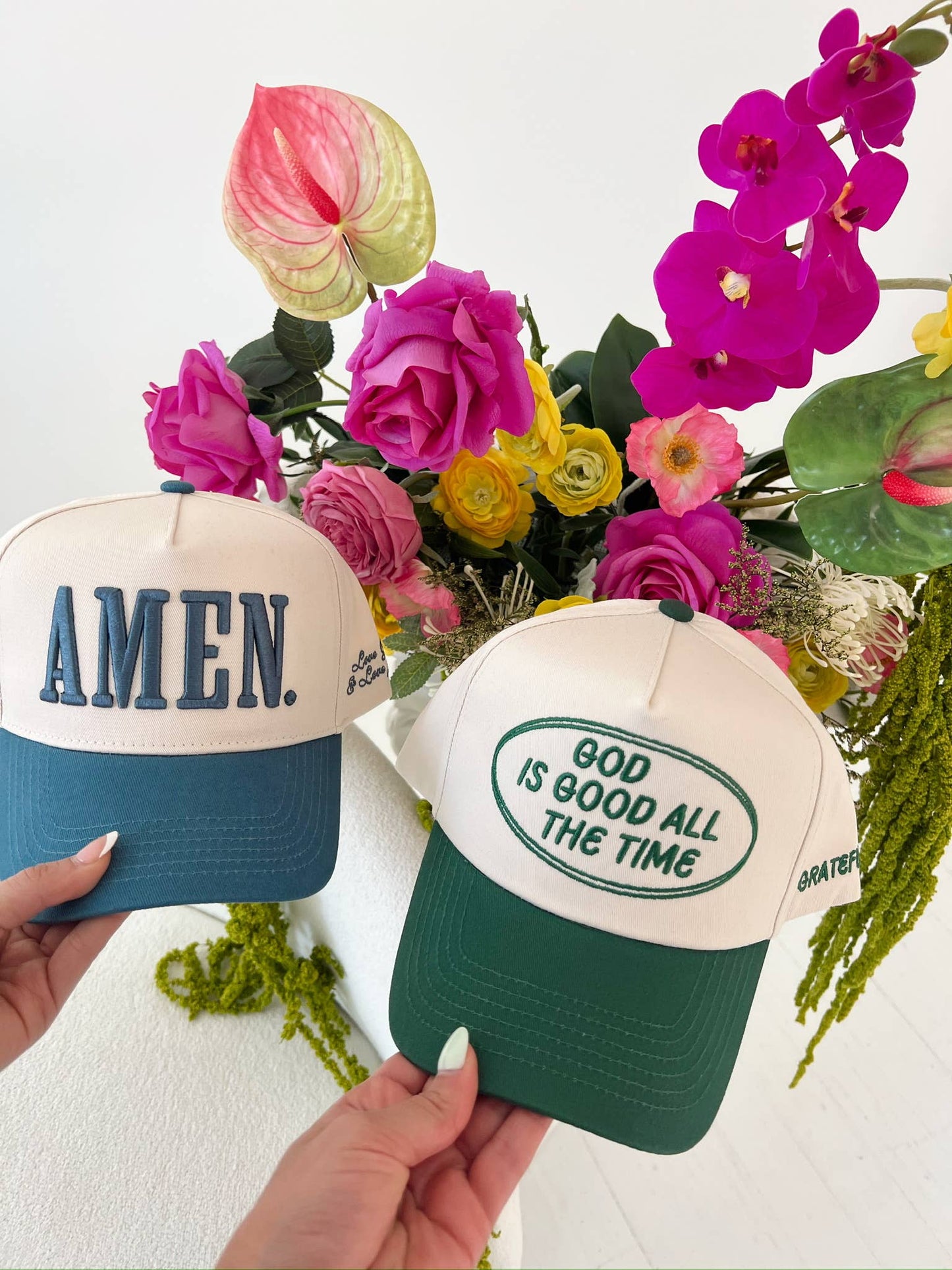 God is Good - Green Vintage Trucker Hat