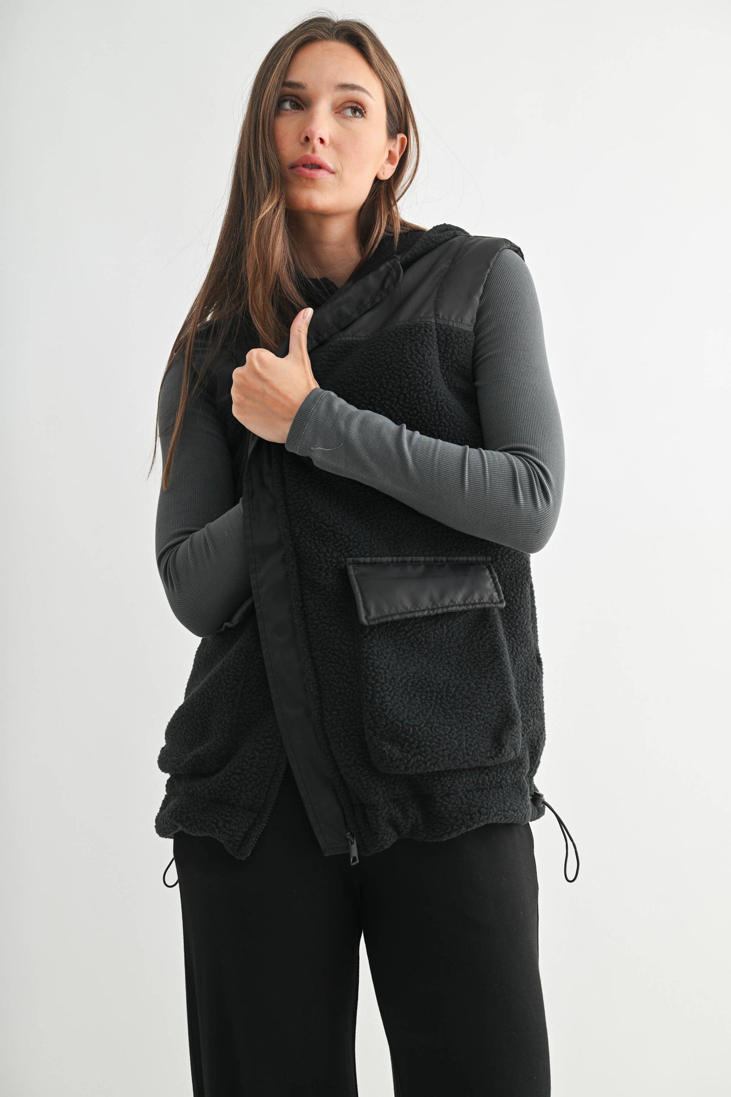 Alpine Fleece Zip Up Hooded Vest