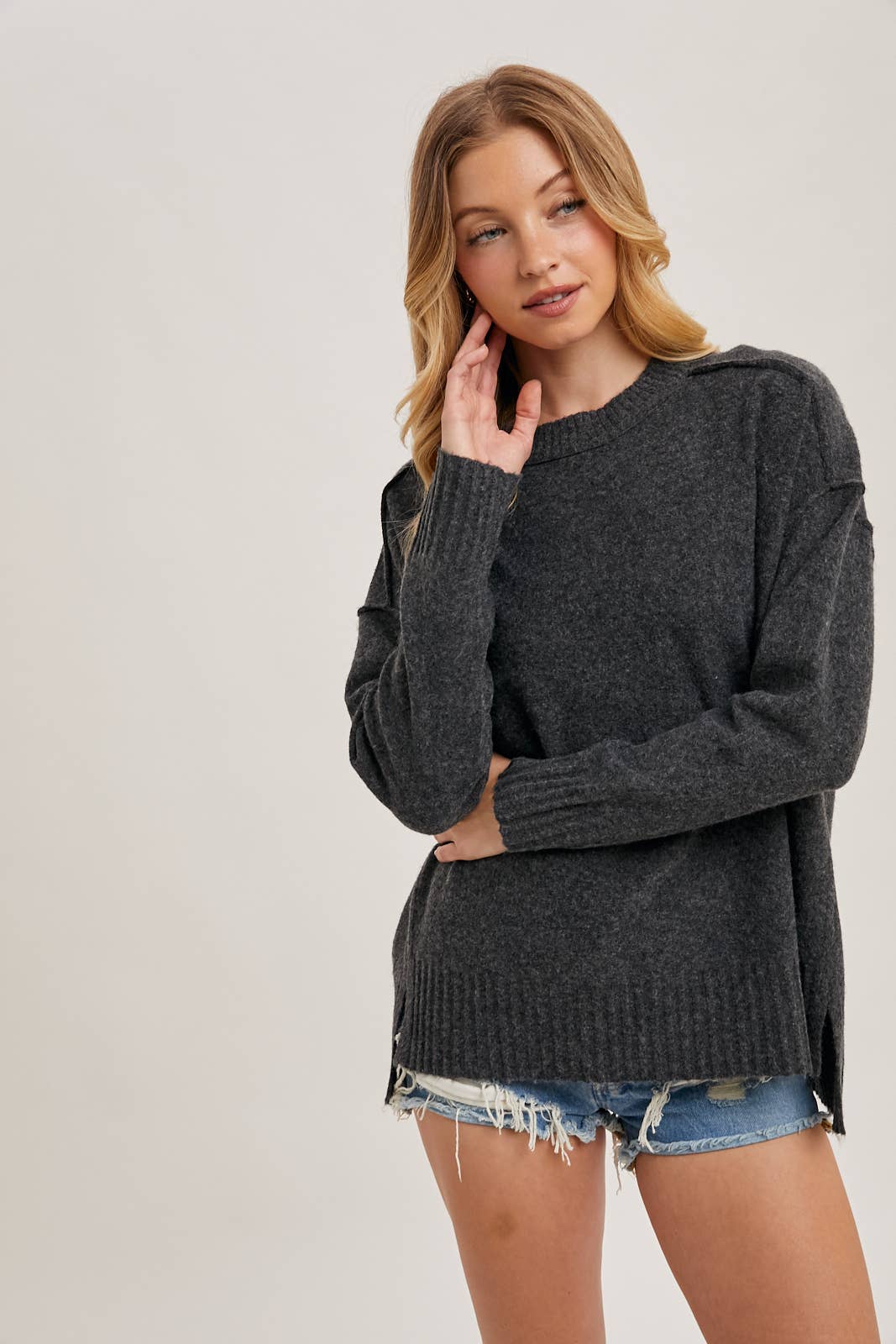 CREW NECK KNIT SWEATER PULLOVER HOLIDAY