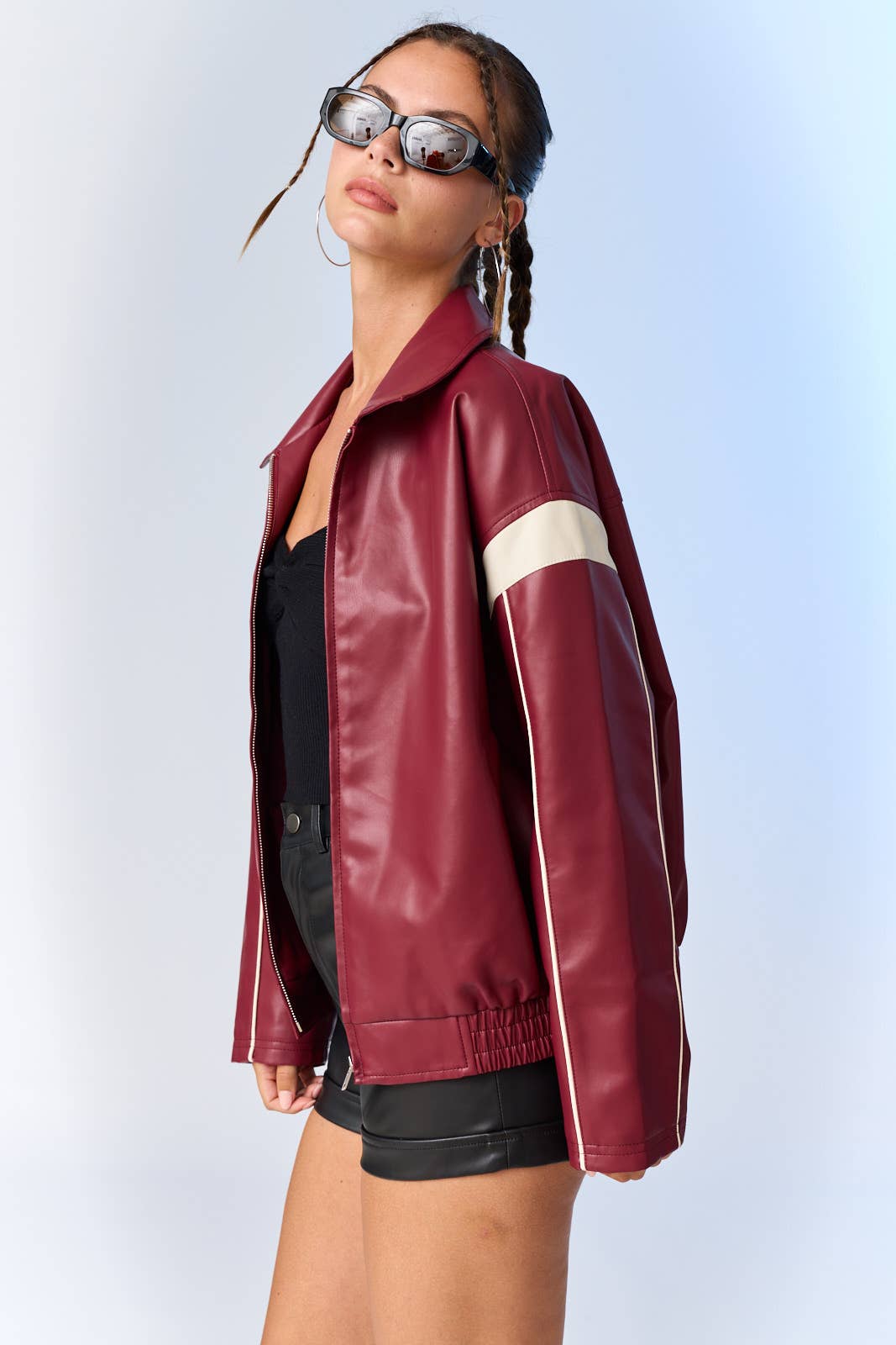 Camila Faux Leather Racer Jacket