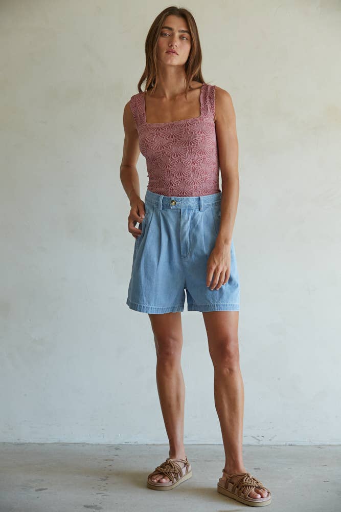 Knit Modal Nylon Spandex Seamless Jacquard Tank