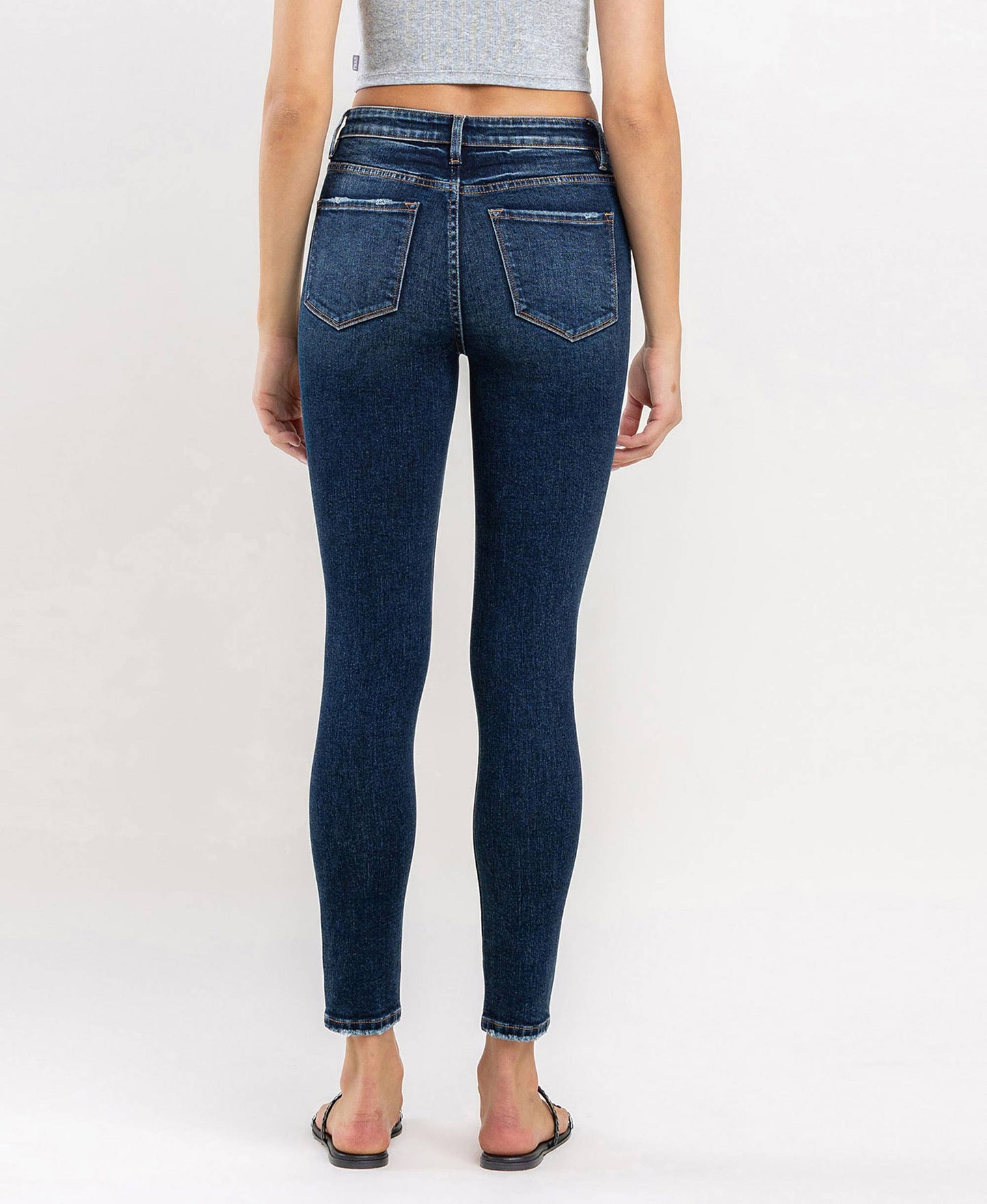 HIGH RISE ANKLE SKINNY JEANS T6154