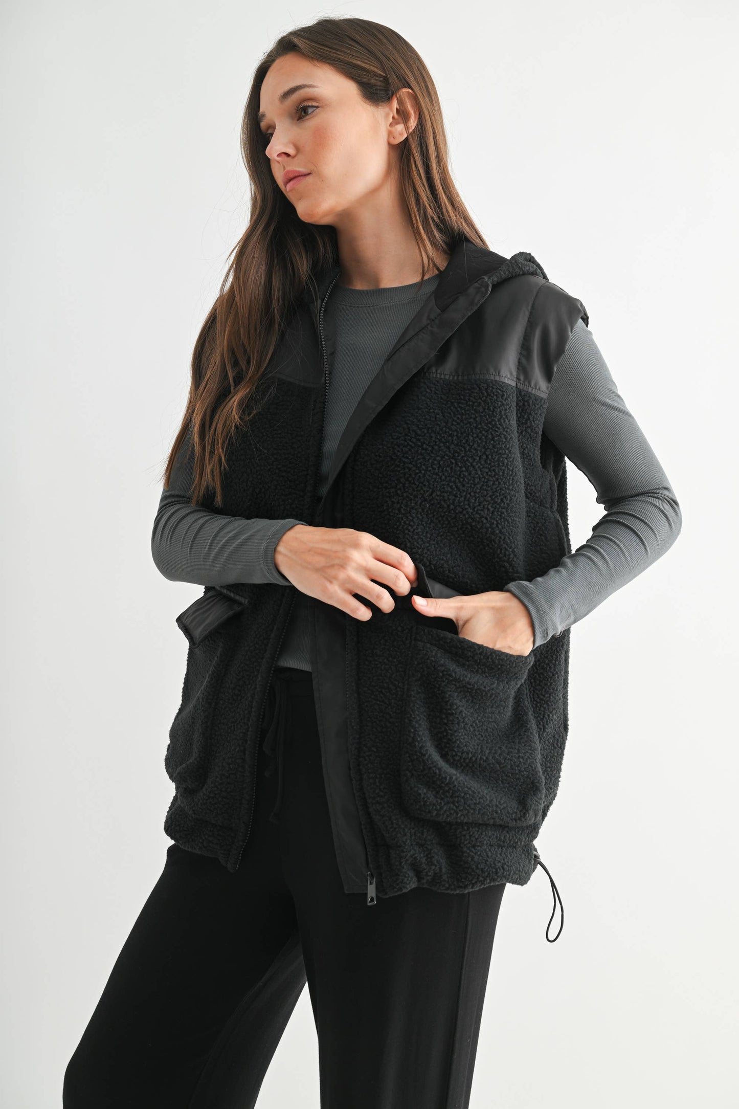 Alpine Fleece Zip Up Hooded Vest