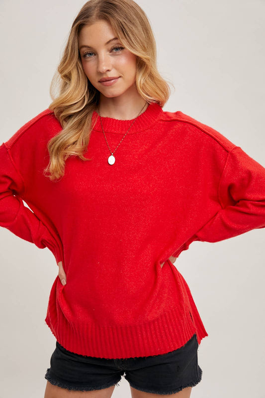 CREW NECK KNIT SWEATER PULLOVER HOLIDAY