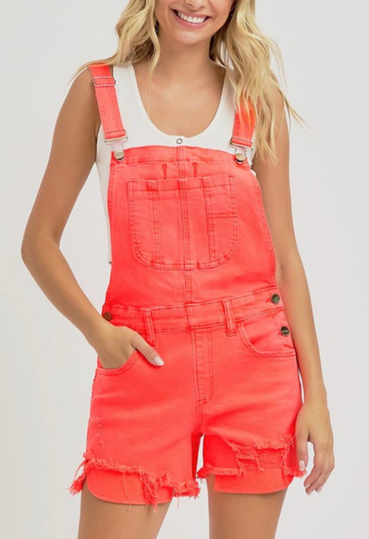 Coral Denim Overalls