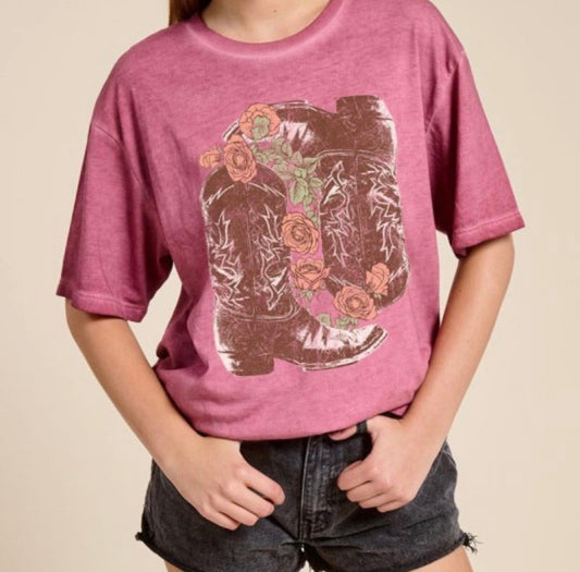 Floral Cowboy Boot Graphic Tee