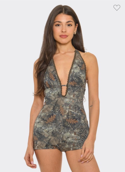 Camouflage Halter Romper
