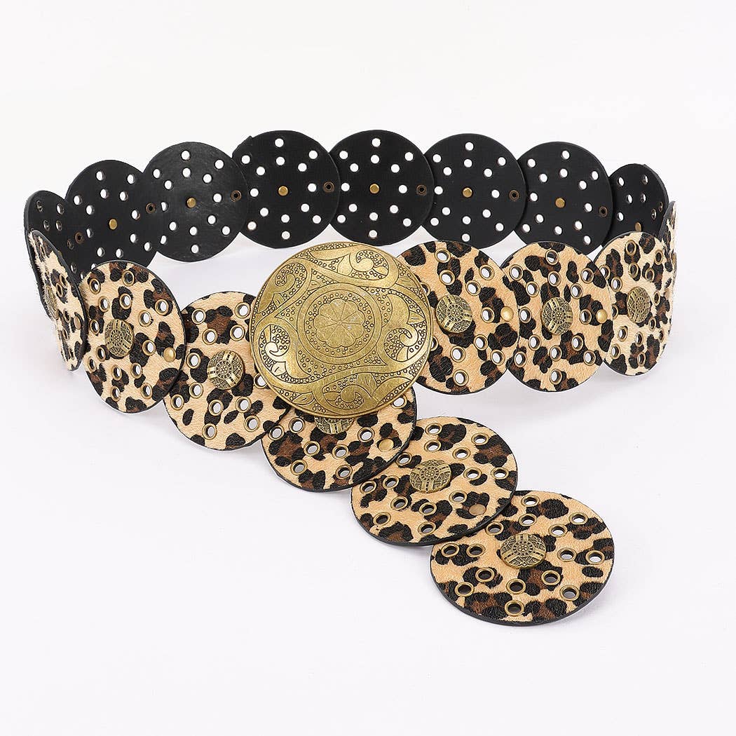 Faux animal Fur Disc Belt