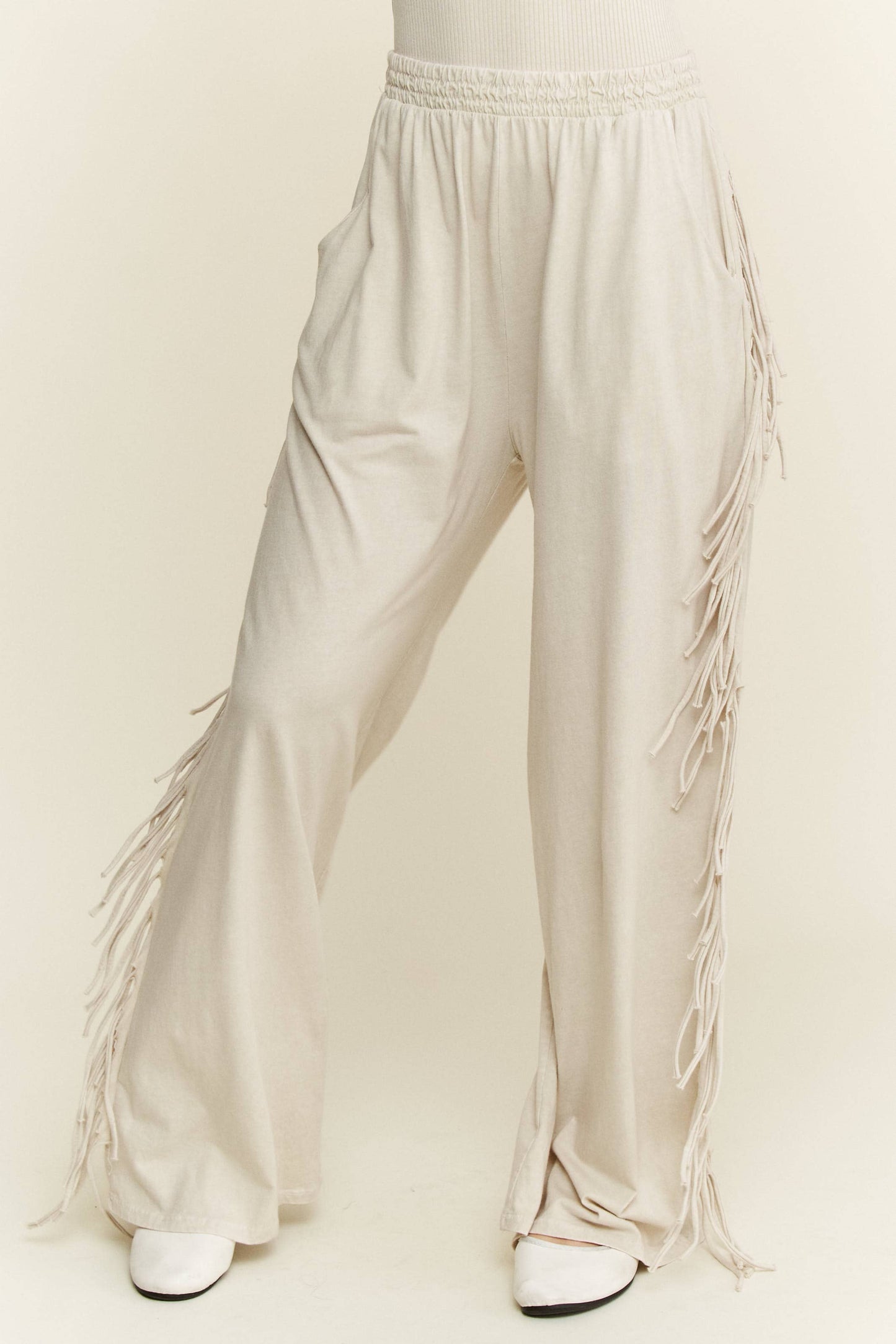 Mineral Washed Fringe Pant