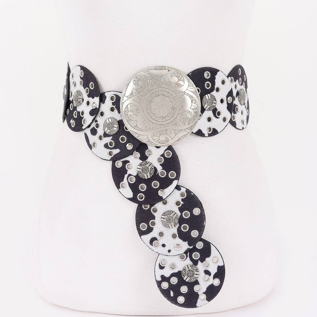 Faux animal Fur Disc Belt