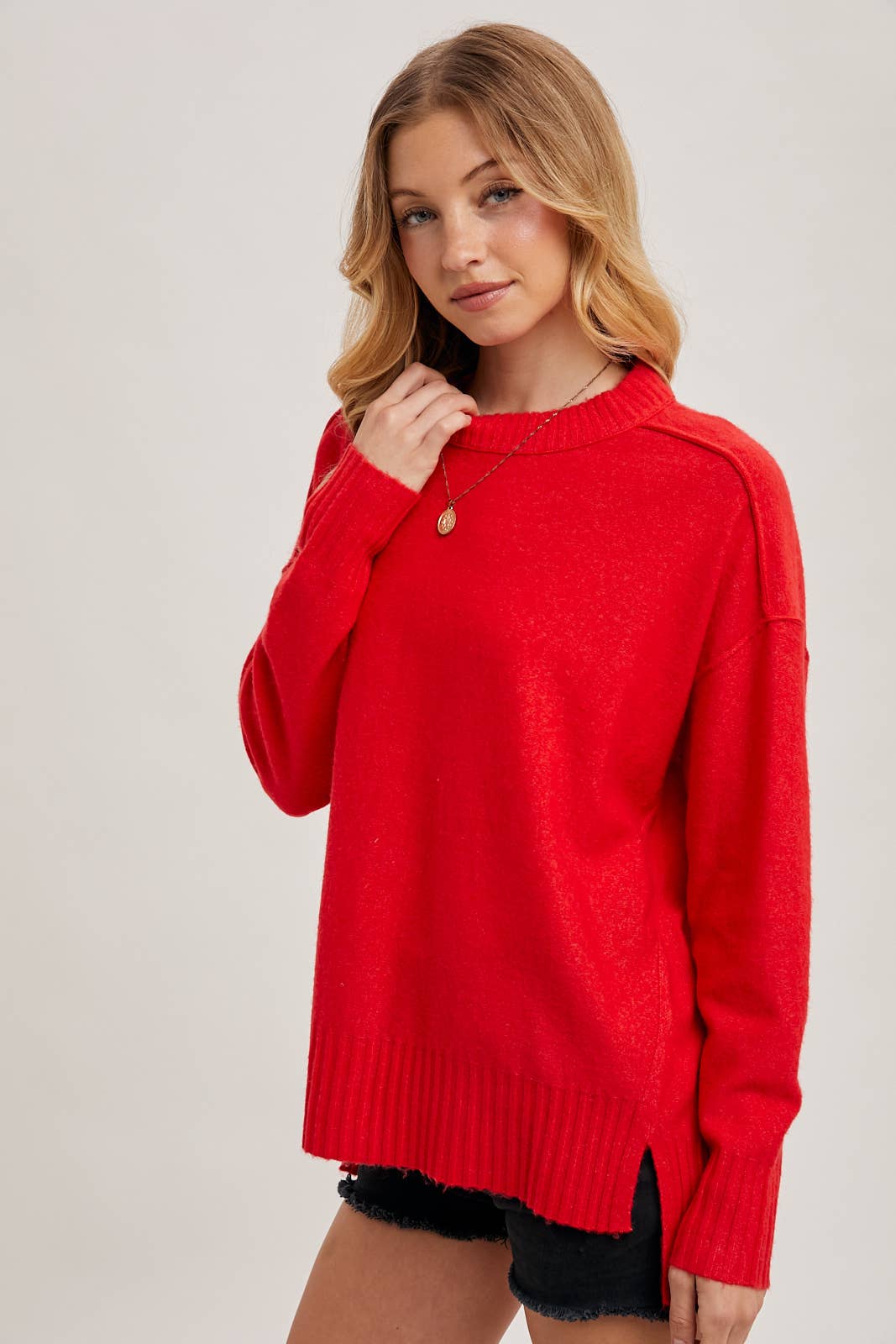 CREW NECK KNIT SWEATER PULLOVER HOLIDAY