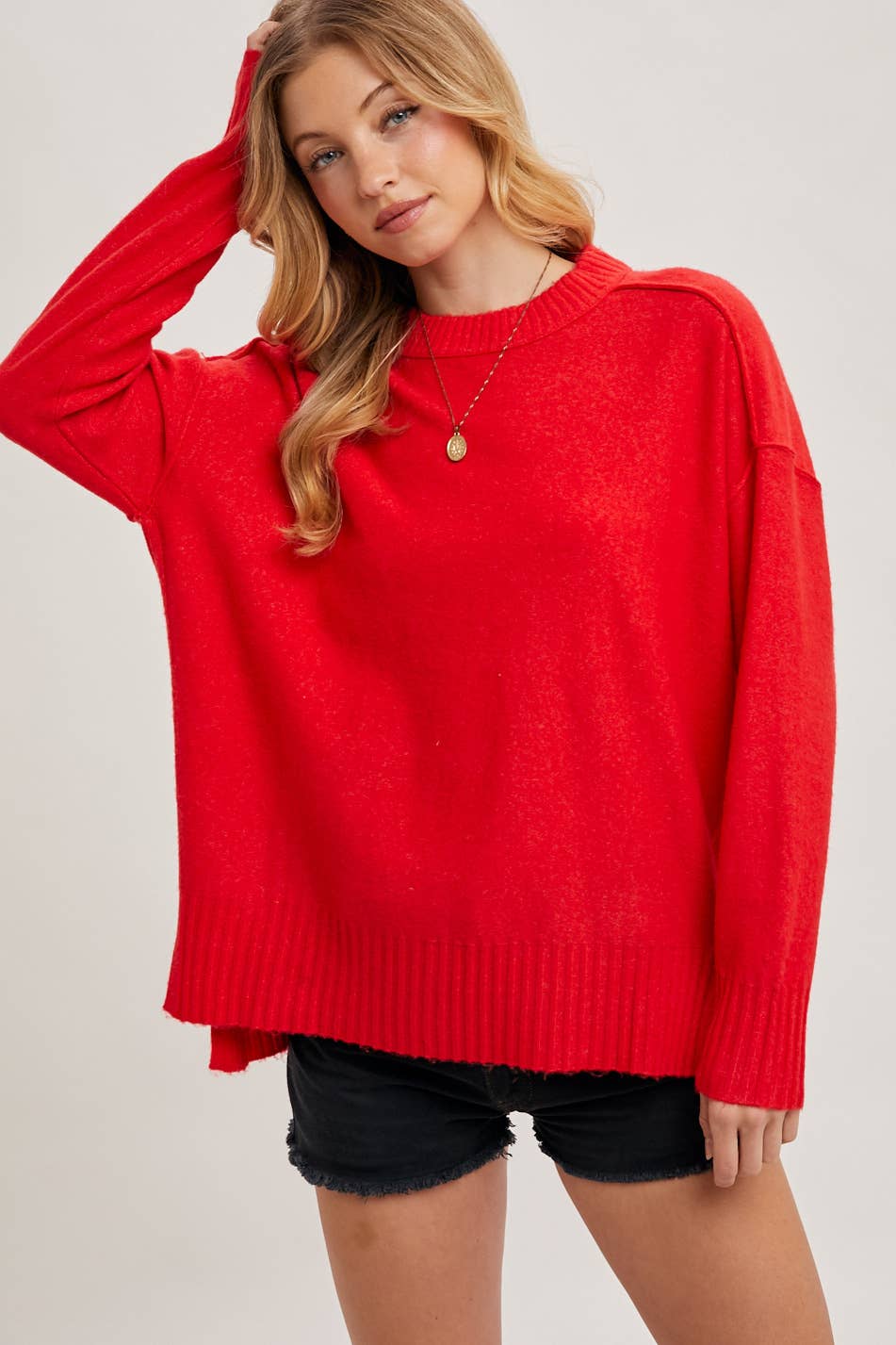 CREW NECK KNIT SWEATER PULLOVER HOLIDAY