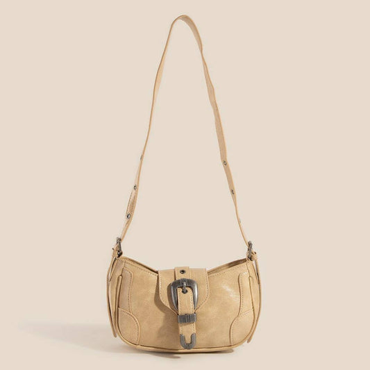 Western Buckle Accent Multi Panel Shoulder Bag