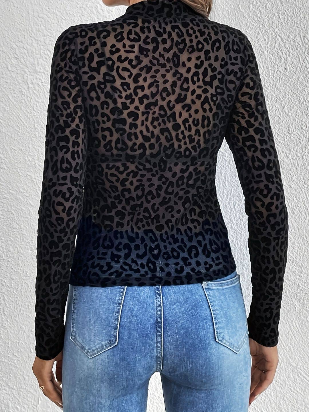Leopard Print mesh top