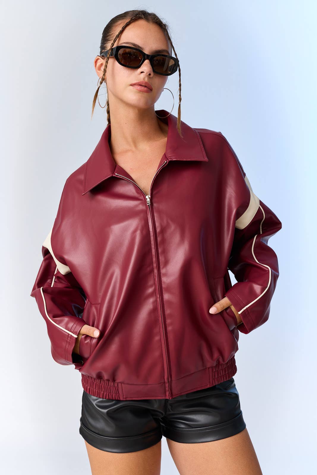 Camila Faux Leather Racer Jacket